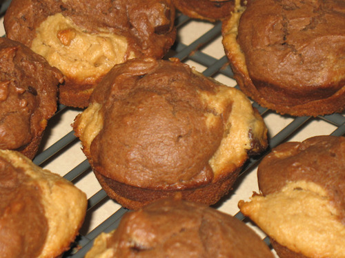 Peanut Butter And Dark Chocolate Mini Muffins