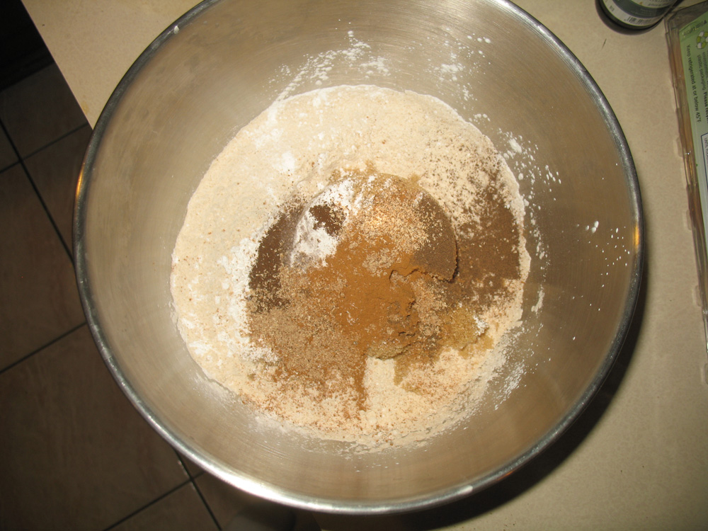 dry ingredients, not mixed