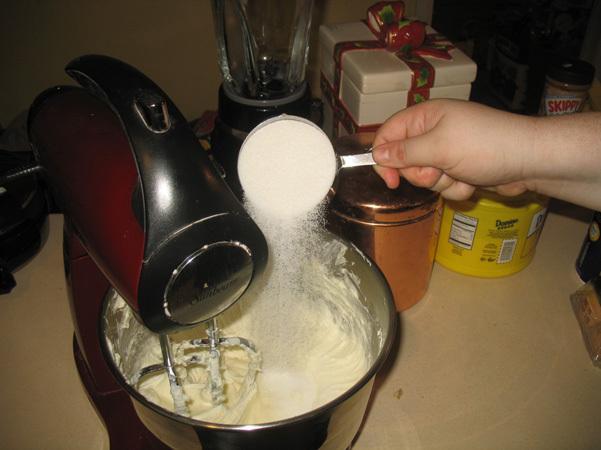 sugar being added
