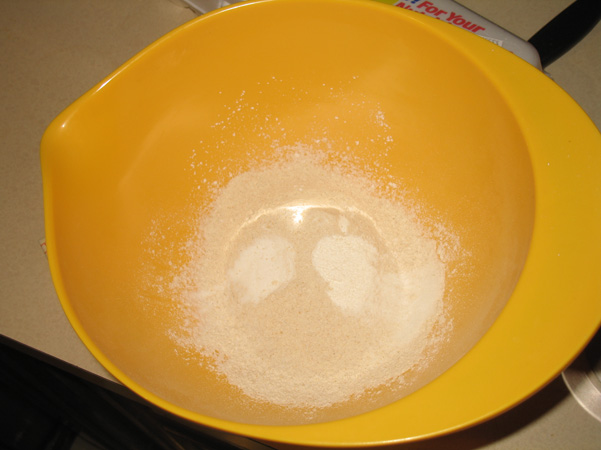 dry ingredients not mixed yet
