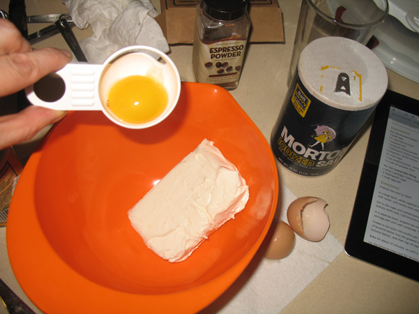 egg yolk and cream cheese