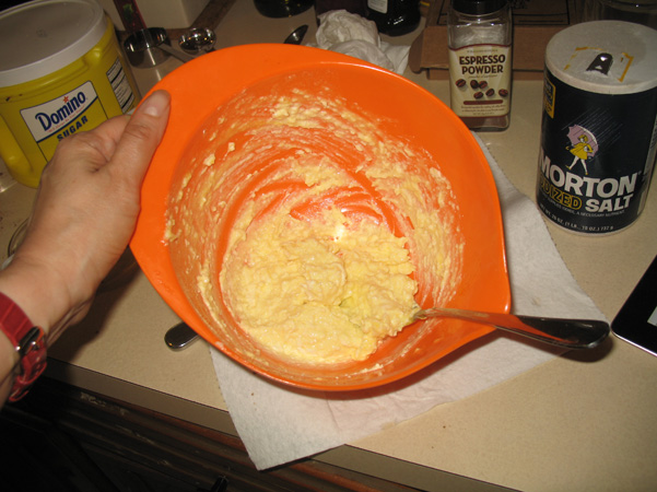 cream cheese mixture that looks like egg salad