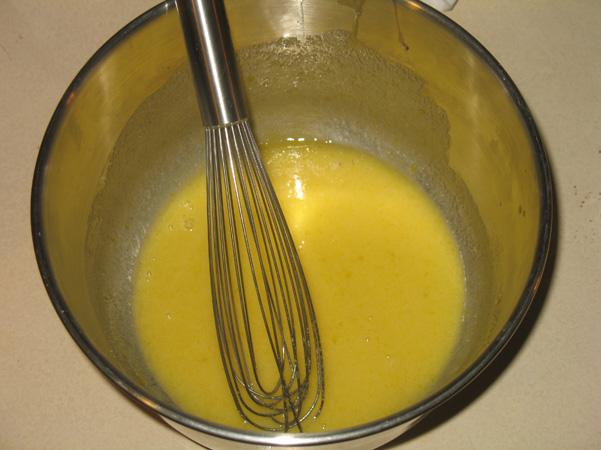 eggs and sugar whisked