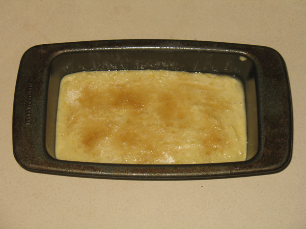 in pan with lemon and sugar
