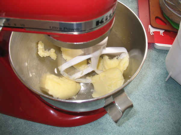 butter & sugar in mixer
