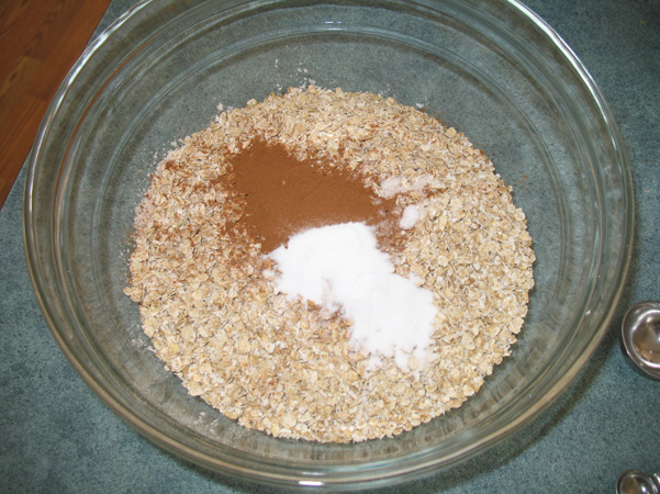 dry ingredients in big glass bowl