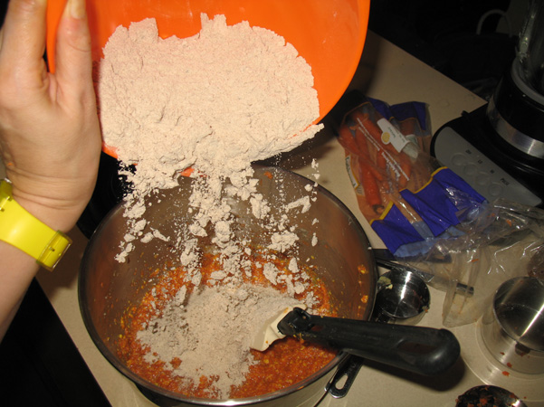 adding flour mixture