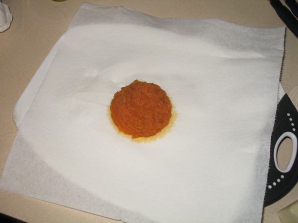 pumpkin on paper towel