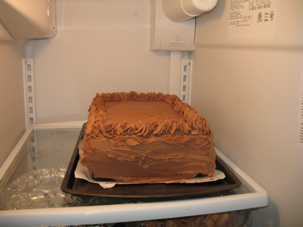 cake in fridge