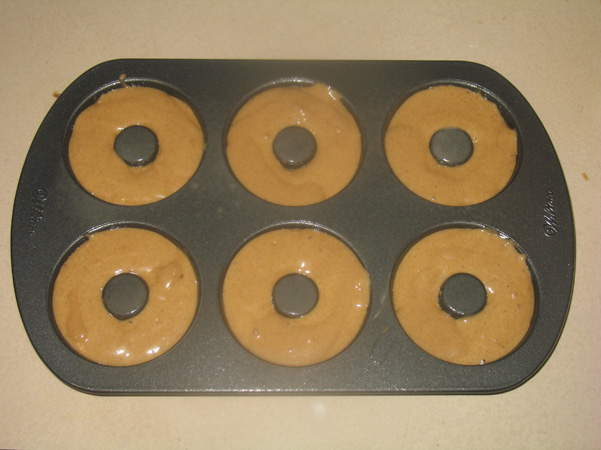 batter in donut pan