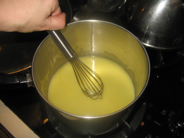 melted butter on stove
