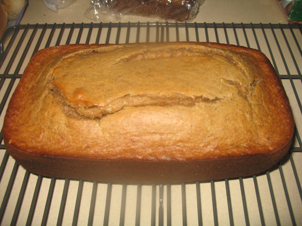 peanut butter and banana quick bread