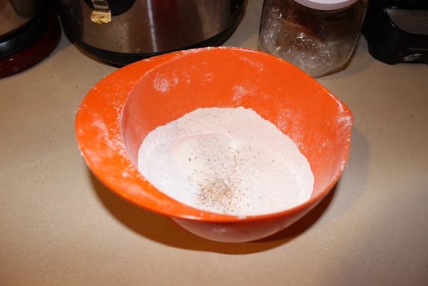 dry ingredients, sifted mess