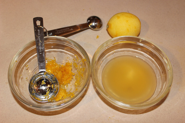 lemon zest and juice
