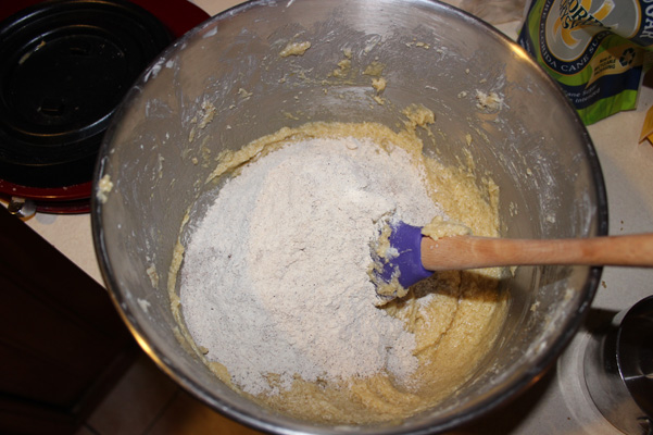 flour with batter