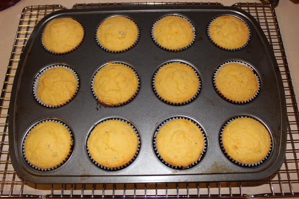 muffins in tin, finished baking