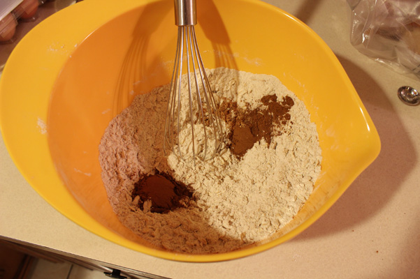oats and flour with cinnamon