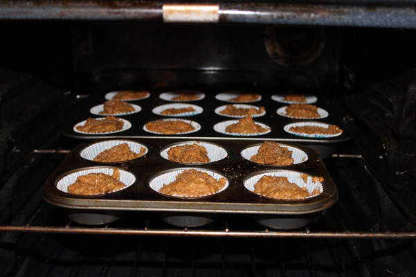 muffins in oven