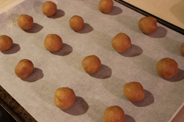 cookie balls on tray