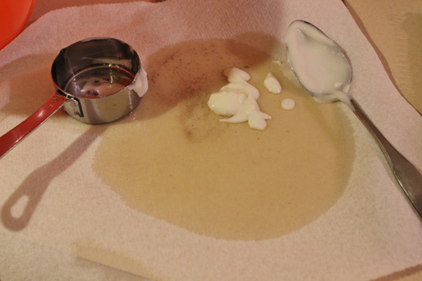 oil and yogurt spill