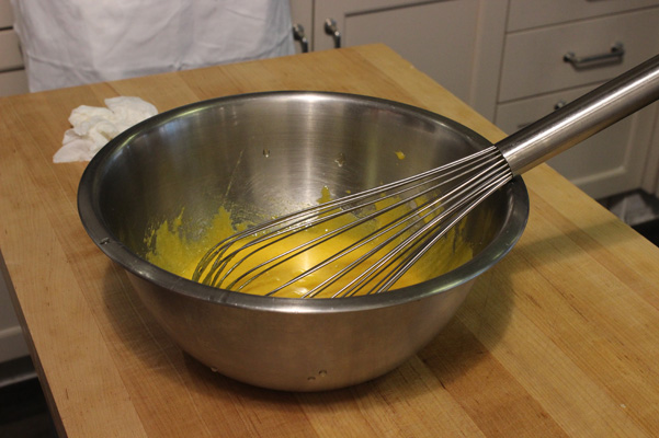 eggs with butter and big whisk