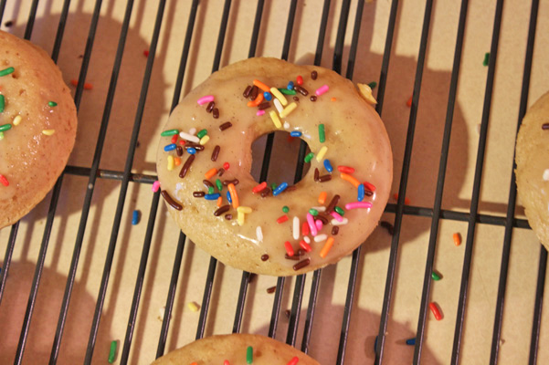 donuts with glaze and sprinkles