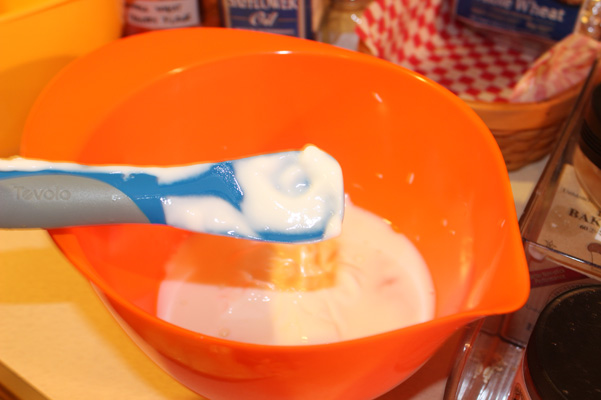 scooping yogurt