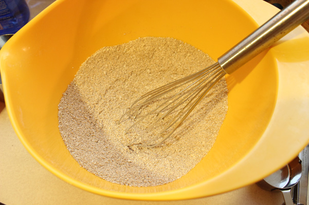 dry ingredients with spices, whisked