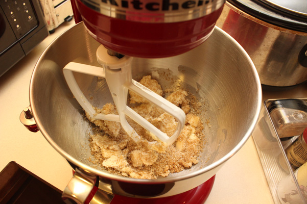 butter and sugar in stand mixer