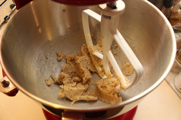 butter and sugar in stand mixer