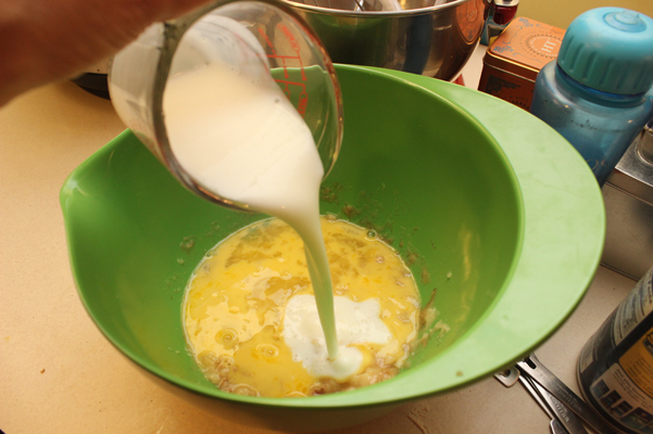 adding buttermilk
