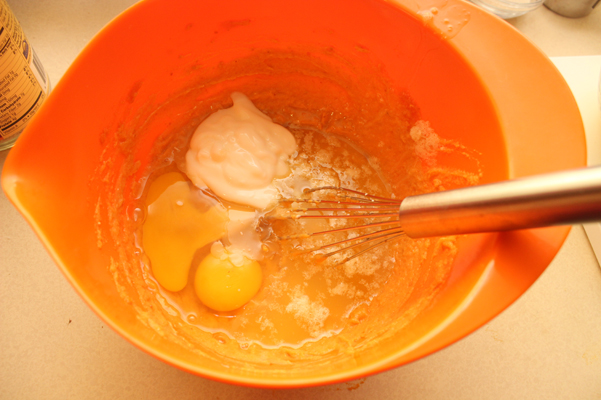 butter, eggs, and yogurt added