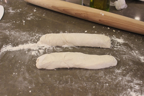 baguette dough, formed
