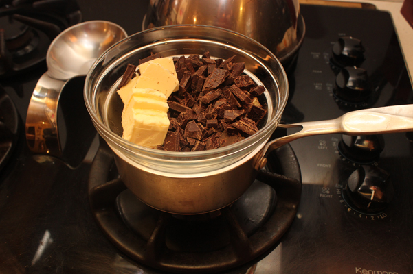 butter and chocolate on stovetop