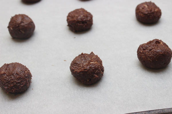 chocolate coconut espresso cookies rolled into balls