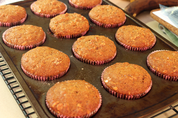 white house honey-oat muffins baked in tin